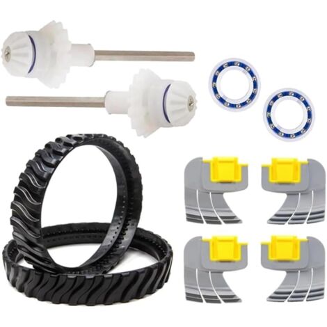 2 chenilles Tefola (R0526100), 2 roulements de moteur (R0527000), 4 brosses de nettoyage (R0714400) — Pièces de rechange pour robots nettoyeurs de piscine Zodiac MX6 / MX8