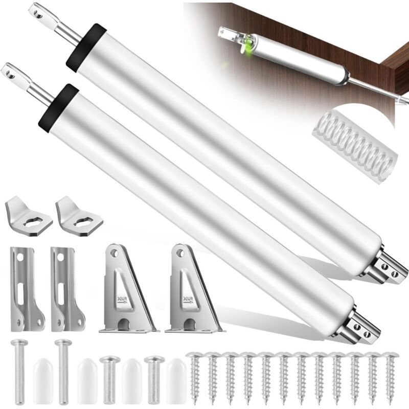 2 chiudiporta con smorzamento pneumatico, angolo regolabile, chiudiporta silenziosi in lega di alluminio per cancelli da giardino e porte interne