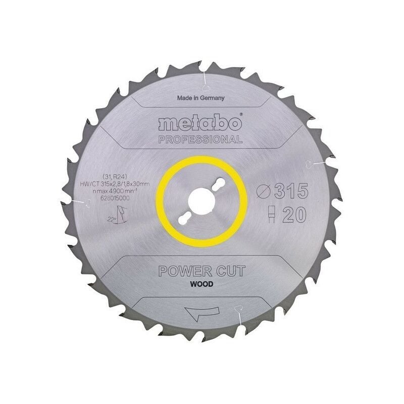 

628016000 Hoja sierra Metal duro HW CT Power Cut 315x30 mm Dientes 24 DI - Metabo