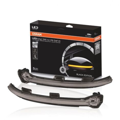 2 Clignotants à LED dynamique auto Osram LEDriving® pour VW Golf VII - Version Noire LEDDMI5G0BKS