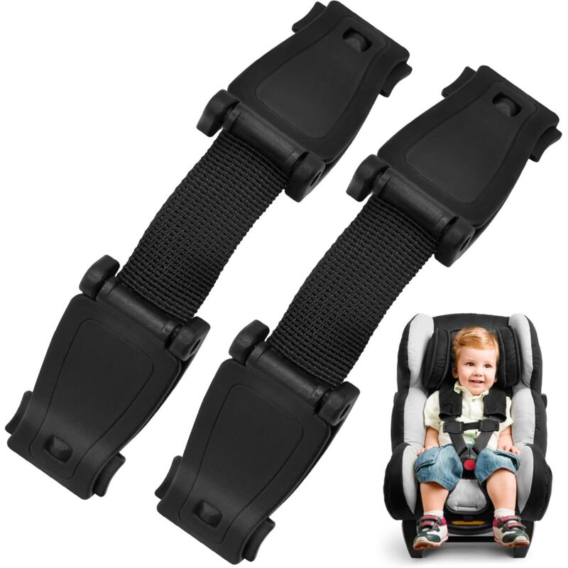 2 clips de pecho para cinturón de seguridad infantil, clip para arnés de asiento de coche, correa de pecho ajustable, práctico y seguro para