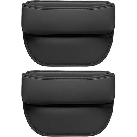 2 coffres de rangement siège auto enfant, cuir imperméable antichoc, noir