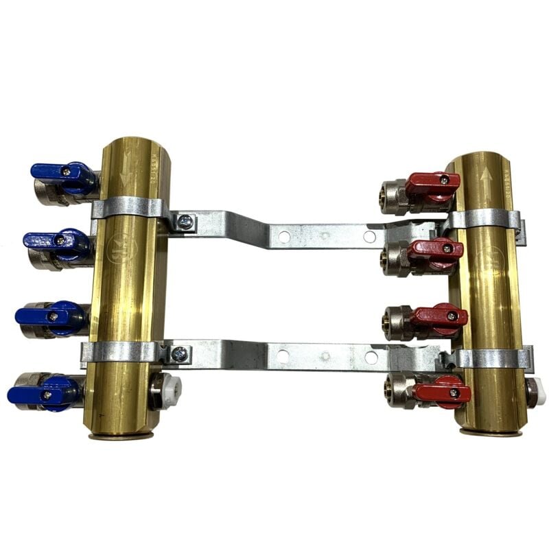 2 collecteurs 4 sorties + 8 vannes + bouchons purgeur + fixations