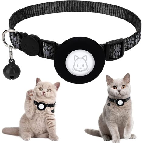 2 Collier pour Chat,Collier Chat Anti Étranglement,Réfléchissant Collier,Adorable Collier à Empreinte de Patte avec Clochette et Fermoir de sécurité réglable,Collier GPS Chat,Accessoire Chat