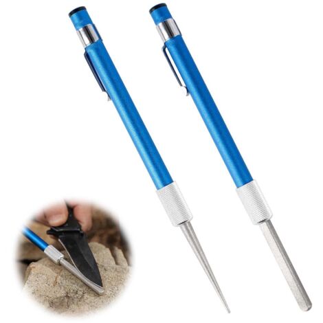 2 coltelli affilacoltelli portatili in diamante sono utilizzati per coltelli dentati, scalpelli, bastoncino per affilatura in diamante utilizza un design retrattile per un facile trasporto