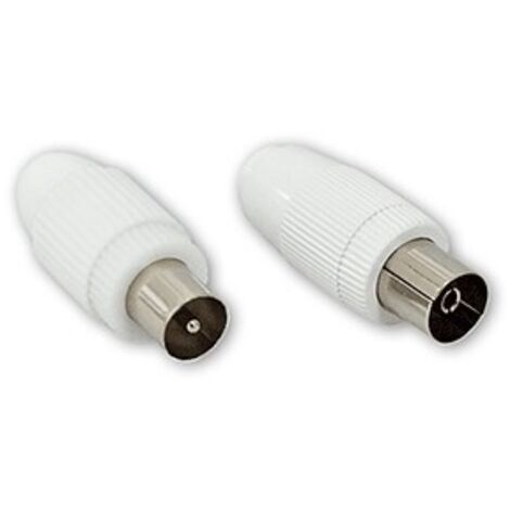 2 conectores macho-hembra recto blanco 4316