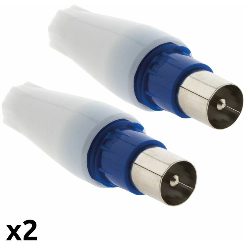 

2 conectores TV 9,52mm blindados macho/macho