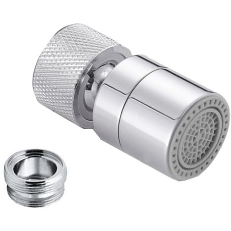 (2 confezioni) Aeratore per rubinetto in ottone girevole a 360°, filtro per rubinetto da cucina regolabile a 2 modalità con adattatore per ugello per cucina e bagno