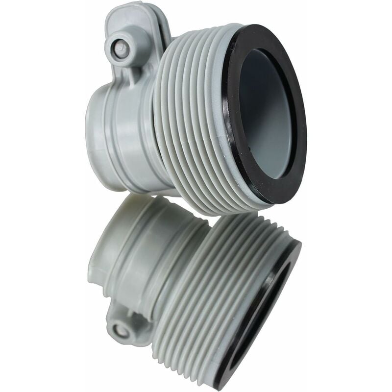 2 connecteurs de pompe de filtre de piscine, adaptateur de tuyau 38-32 - silver gray