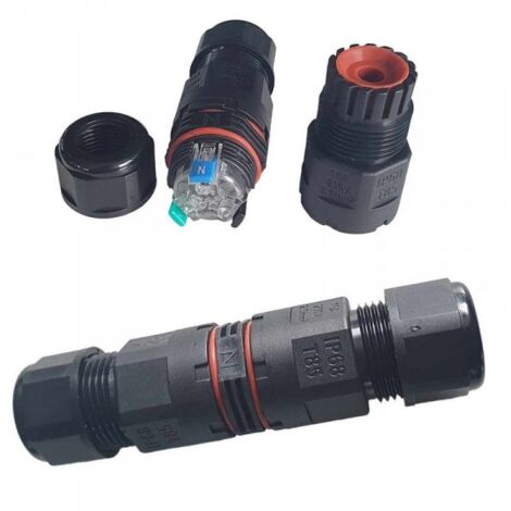 2 Connettori Veloce IP68 Forma I Manicotto Collegamento Cavo Esterno 3P 100x30mm