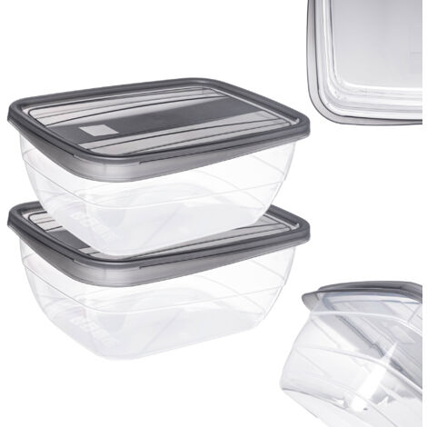 2 contenitori per il pranzo da 1,3 litri con set di coperchi