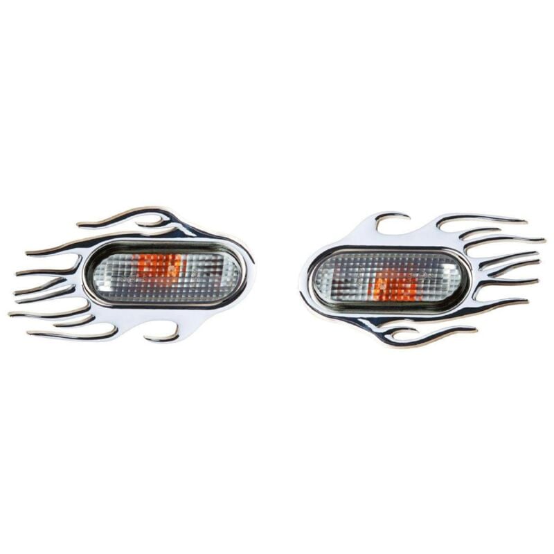 2 contours de repetiteurs chromes -Flaming- compatible avec VW et Seat