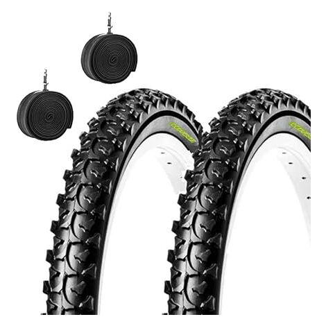 2 Copertoni 14x1.75 (47-254) Pneumatici Neri Tassellati Gomme per Bici Mountain Bike Bimbo Kids Ecovelo