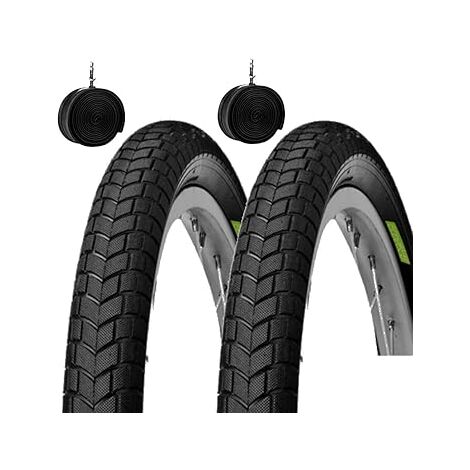 2 Copertoni 20 X 1.95 (50-406) + Camere Pneumatici Bici Gomme per BMX Stradale City Bike Bambino Ecovelo