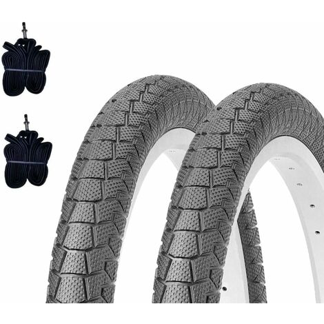 2 COPERTONI  20 X 1.95 (50-406) + CAMERE Pneumatici Bici Neri BMX Stradale City Bike Bambino