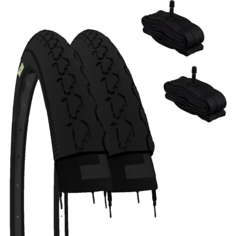 2 COPERTONI 24 X 1 3/8 (37-540) + CAMERE VALVOLA AMERICA PNEUMATICI NERI COPERTURE CARROZZINA/SEDIA A ROTELLE 24