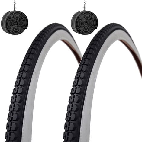 ECOVELO 2 COPERTONI 26 X 1 1/2 + CAMERE PNEUMATICI 40-584 PER BICI BALLONCINO VINTAGE