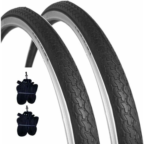 2 COPERTONI  26 X 1 3/8 (37-590) + CAMERE DAria Pneumatici STRADALI BIANCONERI CITYBIKE Vintage