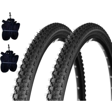 2 COPERTONI 26 X 1.95 (50-559) + CAMERE PNEUMATICI NERI TASSELLATI K 800 MOUNTAIN BIKE BICI MTB