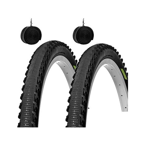 2 COPERTONI DEMI SLICK 26 x 1.95 + Camere daria 50 559 per MTB Trekking Bike Bici Ibrida