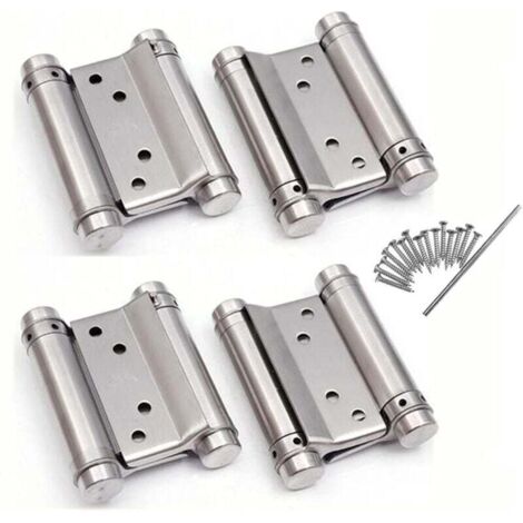 2 coppie di cerniere in acciaio inox a doppia azione per porte a battente del bancone del bar/caffetteria, regolabili, ideali per la chiusura automatica