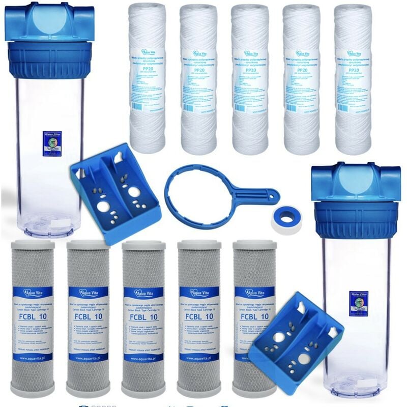 Viva - 2 Corps de filtre à eau 3-4 FHPR-3BS x10 cartouches