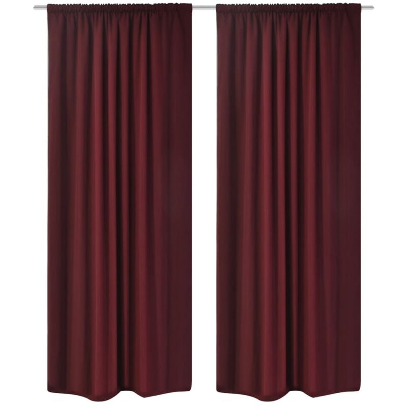 

Cortinas Opacas 2 Unidades Doble Capa 140x245 cm Borgoña - Rojo - Vidaxl