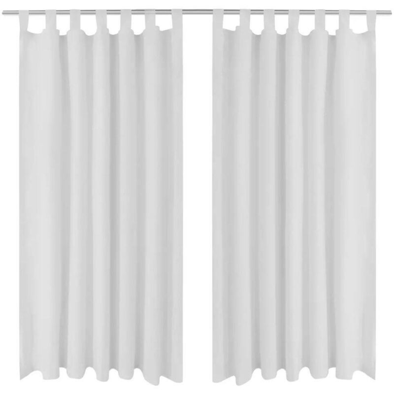 

2 cortinas blancas micro-satinadas con trabillas, 140 x 175 cm