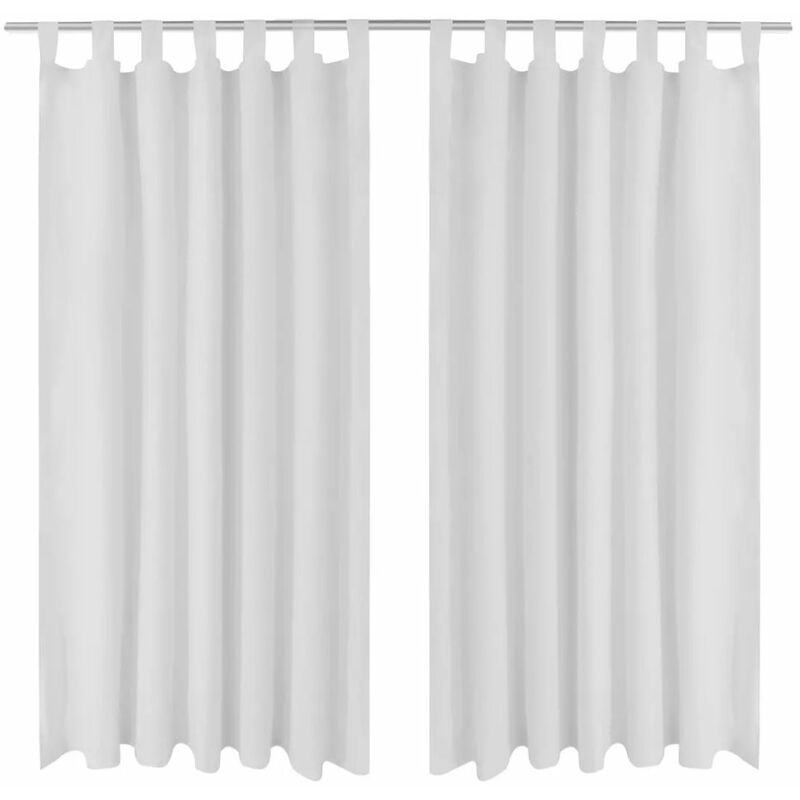 

2 cortinas blancas micro-satinadas con trabillas, 140 x 175 cm