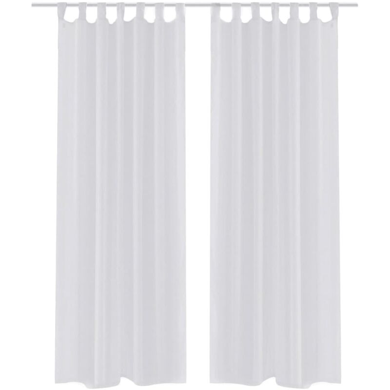 

2 Cortinas blancas transparentes 140 x 225 cm - Blanco