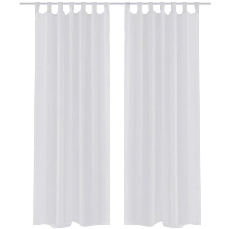 

vidaXL Cortinas Transparentes 2 Unidades Blancas 140x175 cm - Blanco