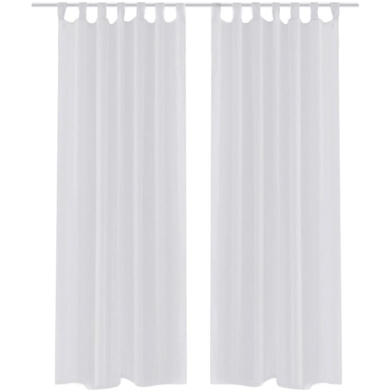 

vidaXL Cortinas Transparentes 2 Unidades Blanca 140x245 cm - Blanco