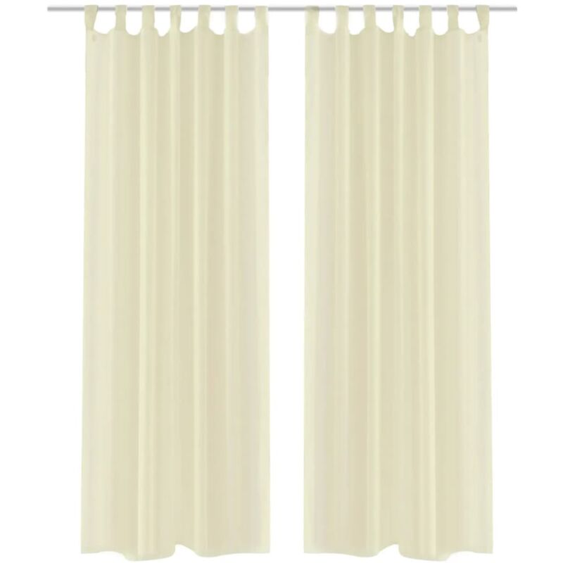 

vidaXL Cortinas Transparentes 2 Unidades Crema 140x175 cm - Crema