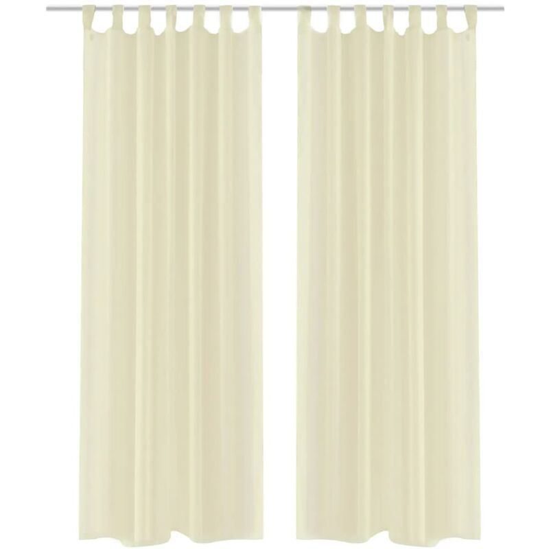 

vidaXL Cortinas Transparentes 2 Unidades Crema 140x245 cm - Crema