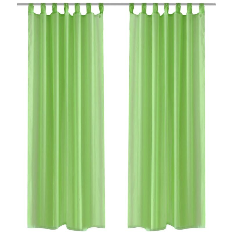 

vidaXL Cortinas Transparentes 2 Unidades Verdes 140x245 cm - Verde