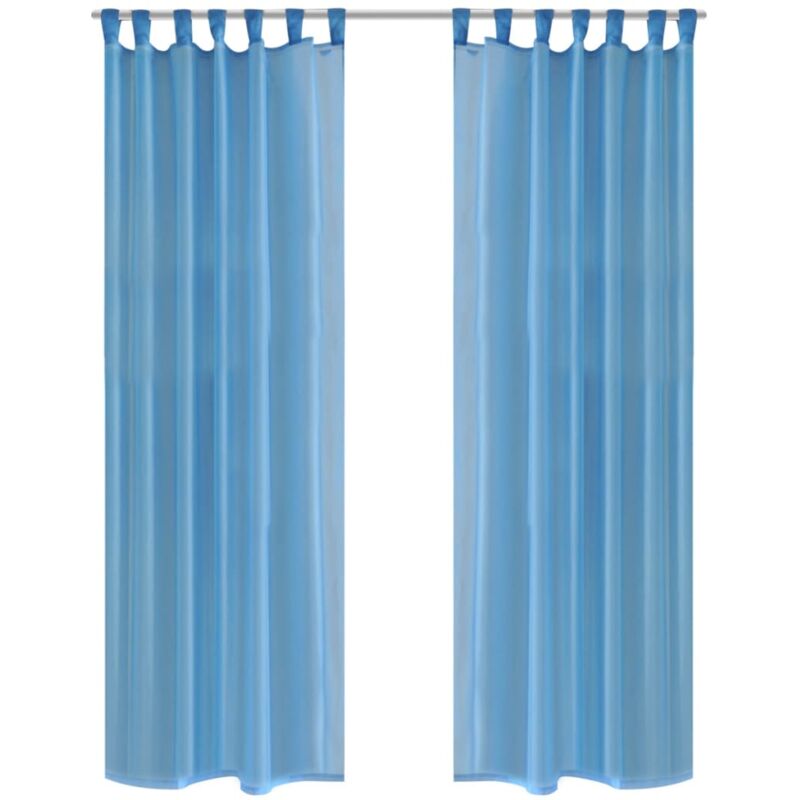

vidaXL Cortinas Transparentes 2 Unidades Turquesas 140x175 cm - Turquesa