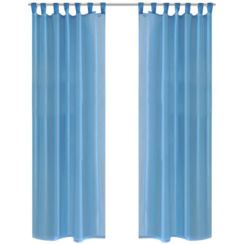 

vidaXL Cortinas Transparentes 2 Unidades Turquesas 140x225 cm - Turquesa
