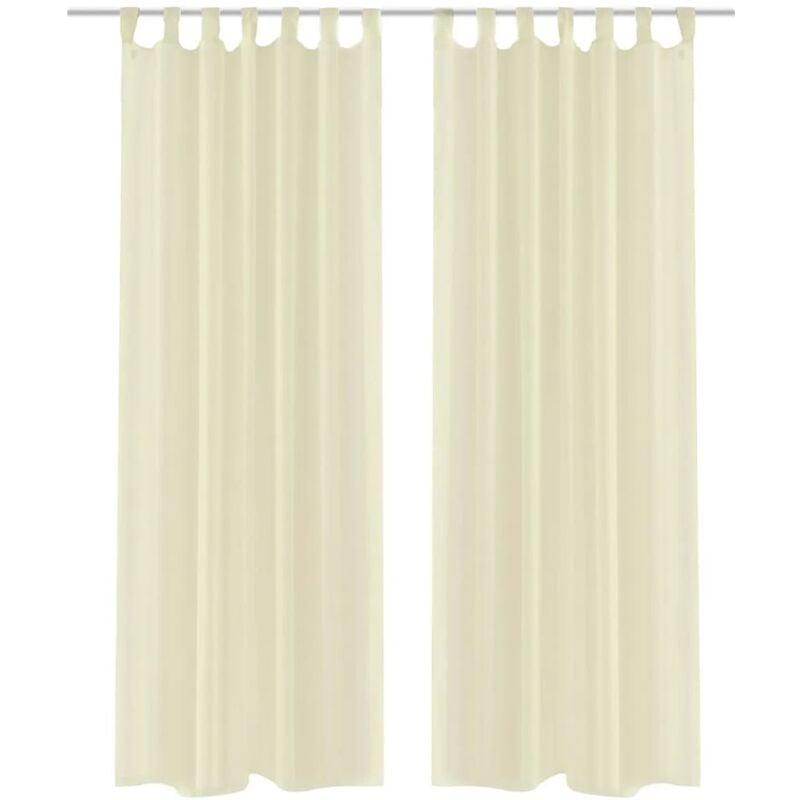 

2 Cortinas color crema transparentes 140 x 175 cm - Crema