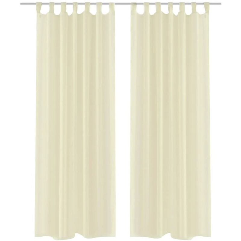 

2 Cortinas color crema transparentes 140 x 245 cm - Crema