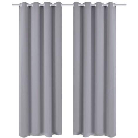 vidaXL Cortinas Opacas con Anillas Poliéster Diferentes Tamaños y Colores