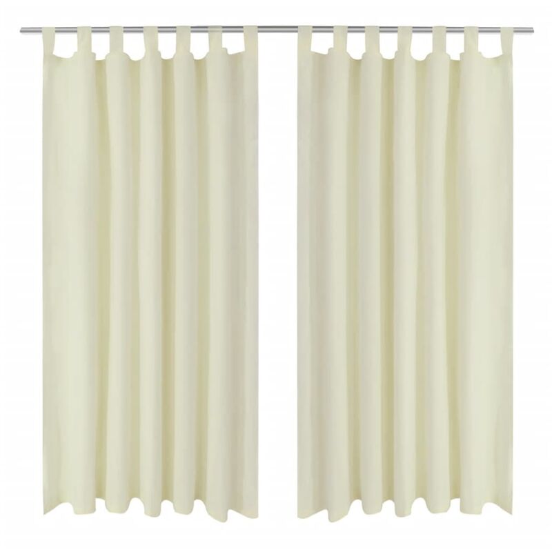 

2 cortinas micro-satinadas con trabillas 140 x 225 cm - Crema