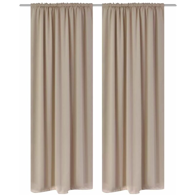 

2 cortinas oscuras con jaretas blanco crema blackout 135 x 245 cm - Rogal