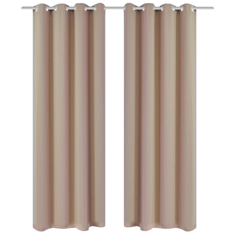 

Cortinas 2 Unidades 135x245cm Oscurecedoras con Anillas Blanco Crema Blackout - Crema - Vidaxl