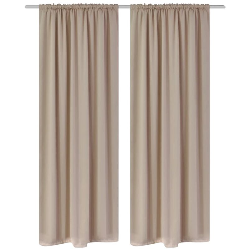

Cortinas 2 Unidades 135x245cm Oscuras con Jaretas Blanco Crema Blackout - Crema - Vidaxl