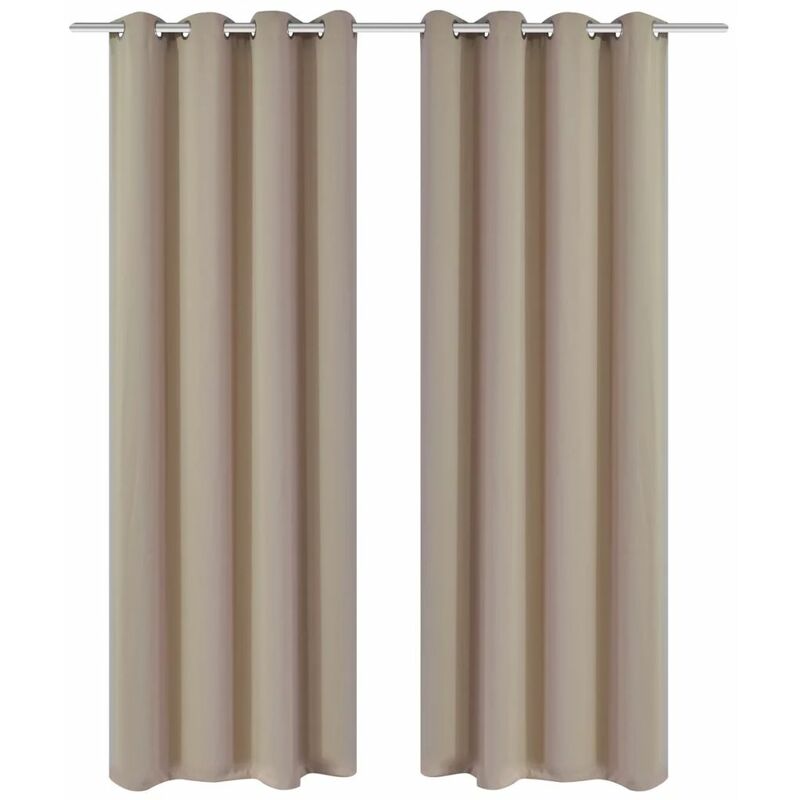 

2 cortinas oscurecedoras con anillas blanco crema blackout 135x245cm
