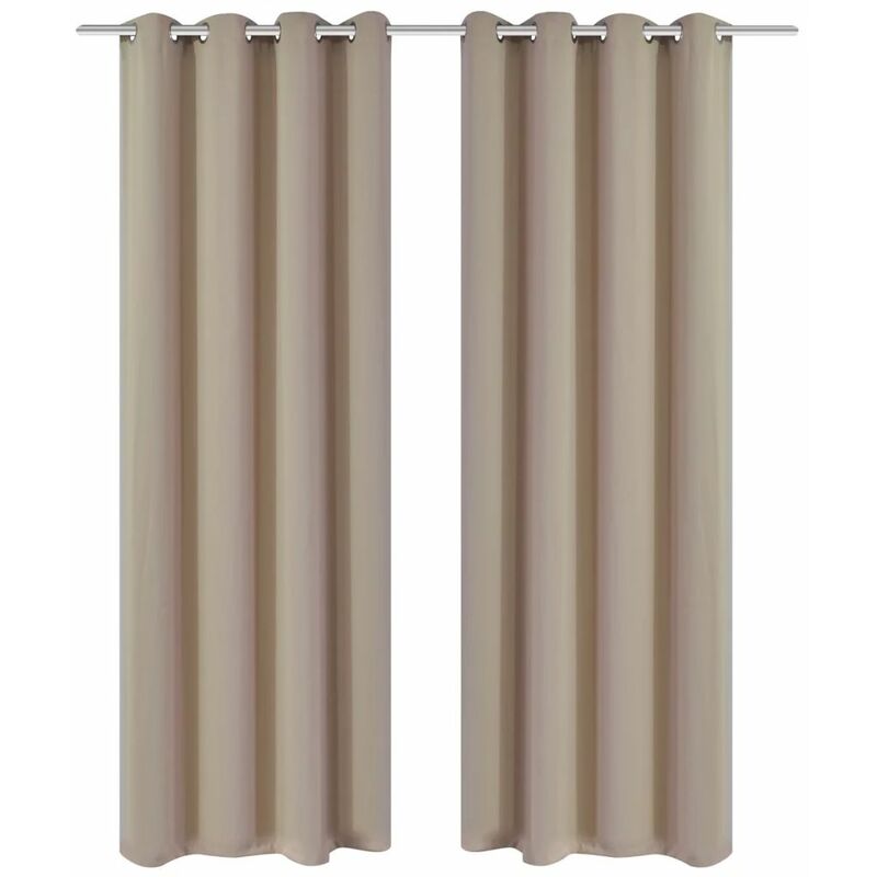 

2 cortinas oscurecedoras con anillas blanco crema blackout 135x245cm Rogal