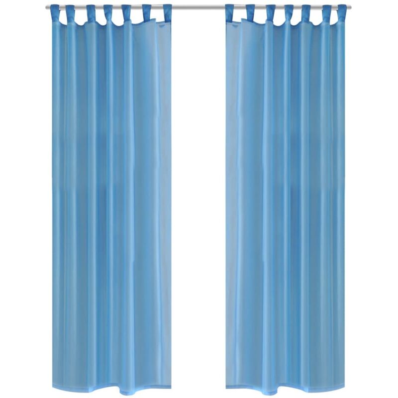 

2 Cortinas turquesas transparentes 140 x 175 cm - Turquesa