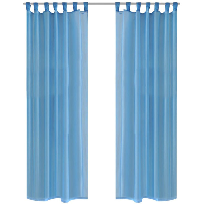 

2 Cortinas turquesas transparentes 140 x 225 cm