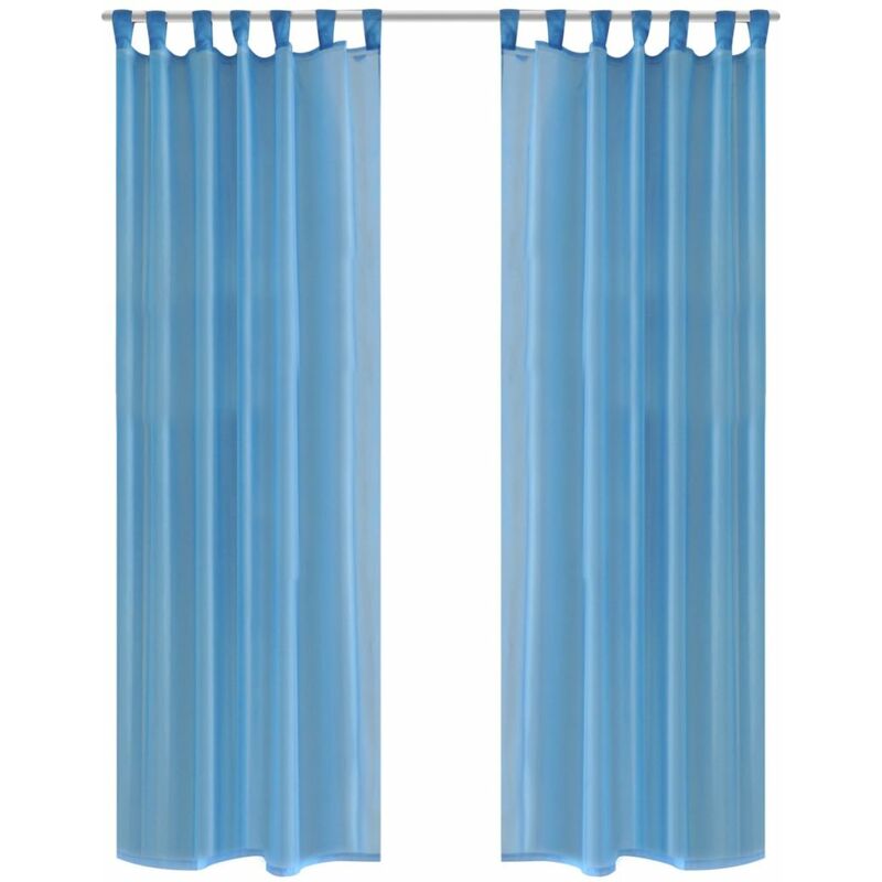 

2 Cortinas turquesas transparentes 140 x 245 cm
