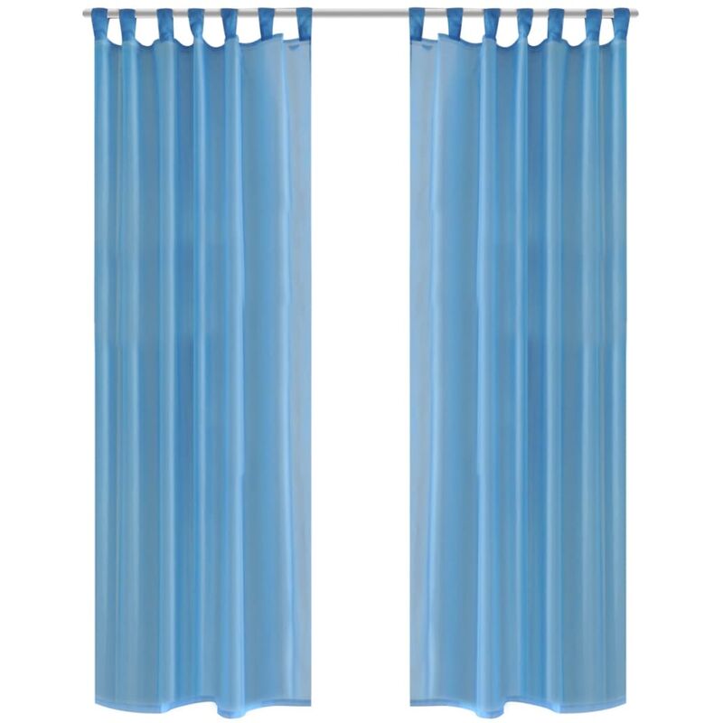 

2 Cortinas turquesas transparentes 140 x 245 cm - Turquesa